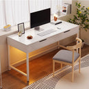 White Computer Desk and Modern PC Laptop Table for Gaming Home Office or Study Space Furniture