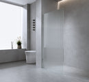 70cm Reeded Glass Shower Screen with Black Wall U Brackets