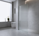 70cm Reeded Glass Shower Screen with Nickel Wall Channel and Square Pole