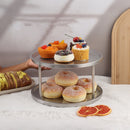 2 Tier Rack Lazy Susan Organiser Steel Kitchen Pantry Cabinet Storage