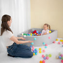Corner Ball Pit Playpen Enclosure and Safe Grey Play Area for Babies and Toddlers Indoor or Outdoor
