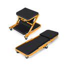 92 Cm 2 In 1 Mechanic Creeper With Padded Seat Black And Yellow