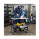 92Cm X 46Cm Welding Table With Tool Rack And Tray Black
