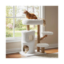 93 Cm Cat Tower With Scratching Posts For Indoor Cats White