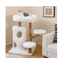 93 Cm Cat Tower With Scratching Posts For Indoor Cats White