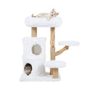 93 Cm Cat Tower With Scratching Posts For Indoor Cats White