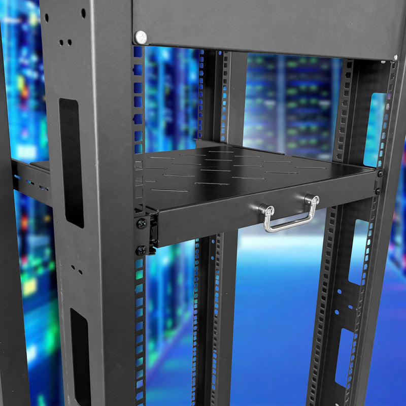 Sliding Rack Server Shelf 1U 19inch 4 Post Mount and Adjustable 15inch ...