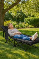 Camping Bed Elevated Cot with Mattress and Foldable Outdoor Sleeping Bed for Adults