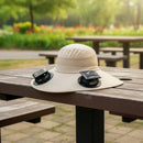Solar and USB Powered Cooling Hat with Dual Fan and Khaki Outdoor Sun Hat