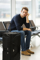 Large Black Wheeled Travel Duffle Bag and Rolling Luggage Trolley