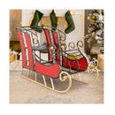 95Cm Christmas Metal Sleigh Decoration With 2 Tier Shelf