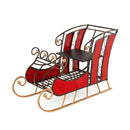 95Cm Christmas Metal Sleigh Decoration With 2 Tier Shelf