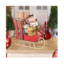 95Cm Christmas Metal Sleigh Decoration With 2 Tier Shelf