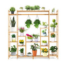 9 Tier Large Plant Shelf With Hanging Rack And Slatted Shelves