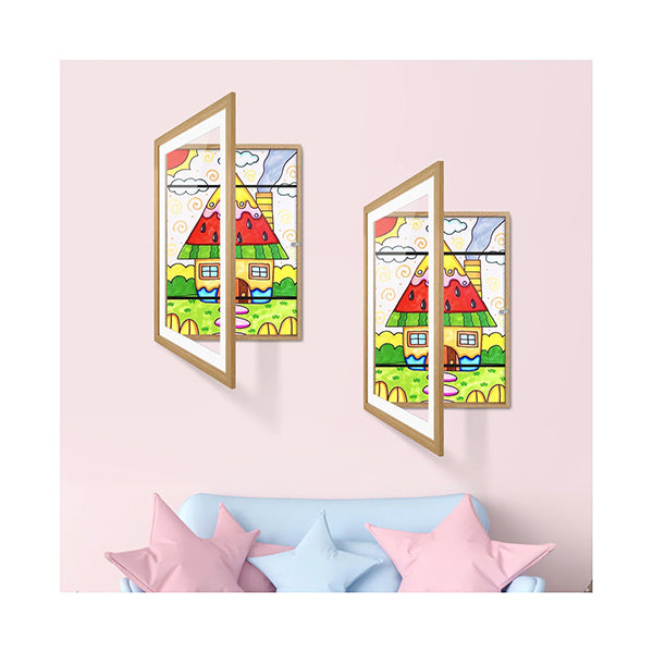Paper Stack Picture Frame A3 Paper Storage Hanging Wooden Photo Frame Artwork Display – Simply ...