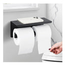 Double Toilet Paper Holder Rack Bathroom Tissue Roll Holder Storage