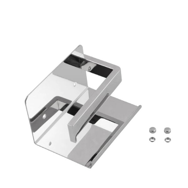 Chrome Toilet Paper Holder Rack Phone Shelf Storage Wall Mounted