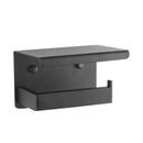 Black Toilet Paper Holder Rack Phone Shelf Storage Wall Mounted