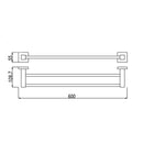 600Mm Double Towel Rail Bath Towel Holder Rack Towel Hook Chrome