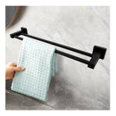 600Mm Double Towel Rail Bath Towel Holder Rack Towel Hook Black