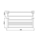 600Mm Towel Rack Holder With Shelf Square Towel Bar Towel Rails Chrome
