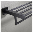 600Mm Towel Rack Holder With Shelf Square Towel Bar Towel Rails Black