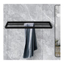 800Mm Double Towel Rack Bathroom Towel Rails Shelf Storage Rack Black