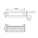 600Mm Towel Rack With Shelf Holder Stainless Steel