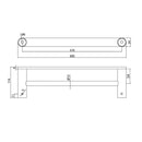 Luxury 600Mm Double Towel Rack Bathroom Towel Rail Chrome