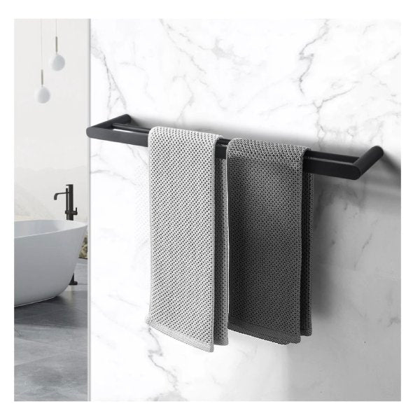 800Mm Bathroom Towel Rack Towel Rail Towel Bar Stainless Steel Black