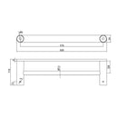 Luxury 600Mm Double Towel Rack Bathroom Towel Rail Black