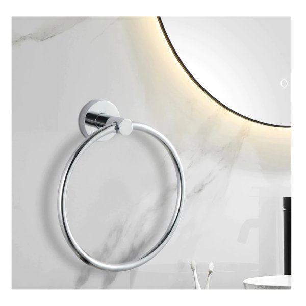 Bathroom Hand Towel Ring Holder Hanger Wall Mounted Round 304Ss Chrome