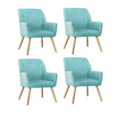 4x Armchair Lounge Sofa Chair Fabric Blue