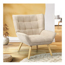 Armchair Fabric Upholstered Tub Chair Beige