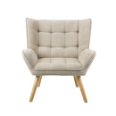 Armchair Fabric Upholstered Tub Chair Beige