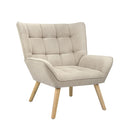 Armchair Fabric Upholstered Tub Chair Beige