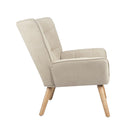 Armchair Fabric Upholstered Tub Chair Beige
