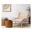 Armchair Fabric Upholstered Tub Chair Beige