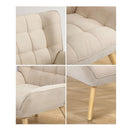 Armchair Fabric Upholstered Tub Chair Beige