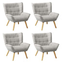 4x Armchair Sofa Lounge Fabric Upholstered Tub Grey