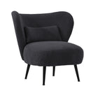 Lounge Chair with Lumbar Pillow Wingback Velvet Charcoal