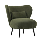 Lounge Chair with Lumbar Pillow Wingback Velvet Green