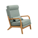 Armchair Linen Fabric Lounge Chair with Lumbar Pillow Green