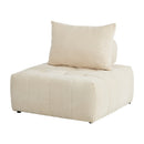 Chenille Modular Sofa Floor w/Pillow TOFU Armless Beige
