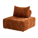 Chenille Modular Sofa Floor w/Pillow TOFU Armless Brown