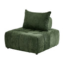 Chenille Modular Sofa Lounge w/Pillow TOFU Armless Green