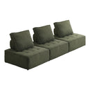 3PCS Modular Sofa Lounge Chair Armless Sherpa Green