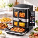 12L Air Fryer Dual Basket Stacked 10 Inch Pizza Maker 2800W Touch Black