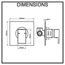 Quadro Wall Mounted Bath and Shower Mixer Chrome