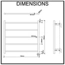 Fit Heated Towel Rail Round Tube Dual Wired W750mm X H700mm Polished